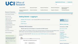 Getting Started – Logging In - Office of Research - UCI