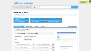login.uci.edu at WI. UCInetID Secure Web Login - Website Informer