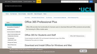 Office 365 Professional Plus | Information Services Division - UCL ...