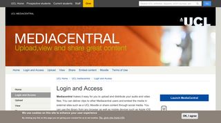 Login and Access | UCL mediacentral - UCL - London's Global ...