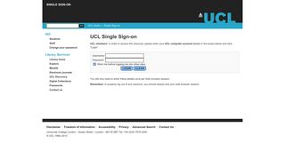 UCL – Single Sign-on