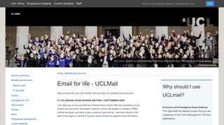 Email for life - University College London