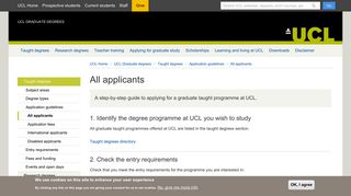 All applicants | UCL Graduate degrees - UCL - London's Global ...