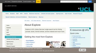 About Explore | UCL Library Services - UCL - London's Global University