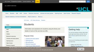 Students | UCL Library Services - UCL - London's Global University