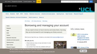 Borrowing and managing your account | UCL Library Services - UCL ...