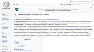 UCL Department of Information Studies - Wikipedia