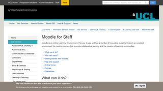 Moodle for Staff | Information Services Division - UCL - London's ...