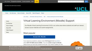 Virtual Learning Environment (Moodle) Support | Information ... - UCL
