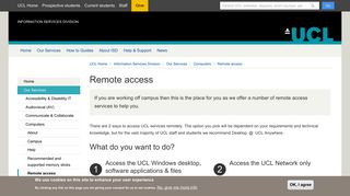 Remote access | Information Services Division - UCL - London's ...
