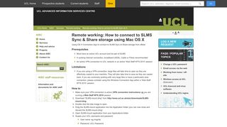 Remote working: How to connect to SLMS Sync & Share ... - UCL