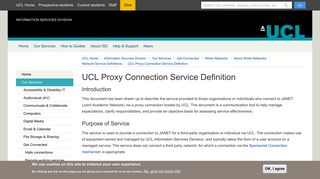 UCL Proxy Connection Service Definition | Information Services Division