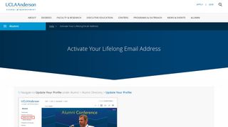 Activate Your Lifelong Email Address | UCLA Anderson School of ...