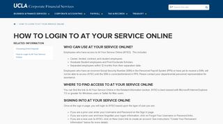How to Login to At Your Service Online | UCLA Corporate Financial ...