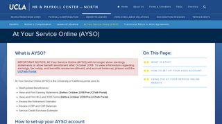 At Your Service Online (AYSO) - HR & Payroll Center – North - UCLA ...