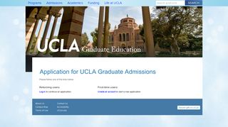 Application for UCLA Graduate Admissions