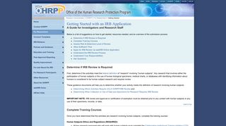 Office of the Human Research Protection Program - Getting Started
