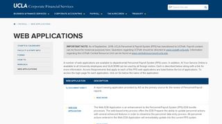 Web Applications | UCLA Corporate Financial Services