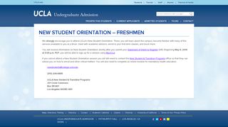 New Bruins - Freshman Orientation - UCLA Undergraduate Admission