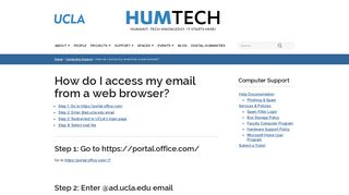 How do I access my email from a web browser? - HumTech - UCLA