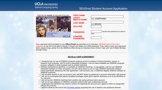 SEASnet Student Account Application