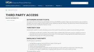 Third Party Access | UCLA Corporate Financial Services