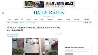 All UCLA students to use multifactor authentication starting April 17 ...