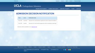 Decision Notification - UCLA Undergraduate Admission