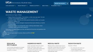 Waste Management | UCLA Office of Environment, Health & Safety