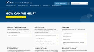 How can we help? | UCLA Office of Environment, Health & Safety