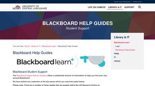 Blackboard Help Guides | Student Support | University of ... - UCLan