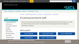 E-Learning services for staff | Information Services Division - UCL ...