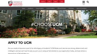 Apply to UCM - University of Central Missouri