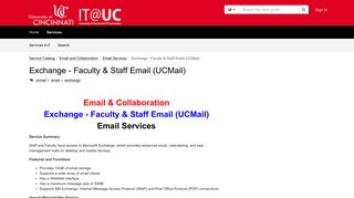 Exchange - Faculty & Staff Email (UCMail) - TeamDynamix