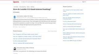 How to enable UCO Bank internet banking - Quora