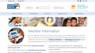 Member Information - HUSKY Health Connecticut