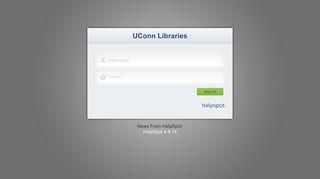 Login : UConn Libraries - HelpSpot