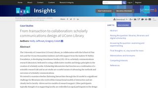 From transaction to collaboration: scholarly communications design at ...