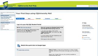 Your First Days using CQUniversity Mail - CQUniversity Mail Help