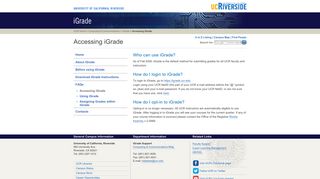 iGrade: Accessing iGrade - University of California - Riverside