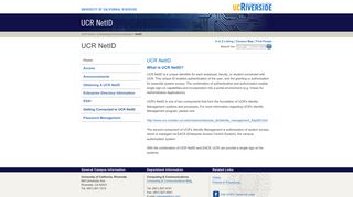 NetID: UCR NetID - University of California, Riverside