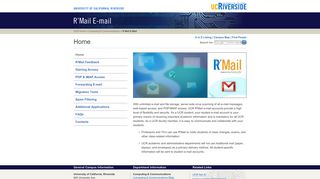 R Mail E-Mail: Home - University of California, Riverside