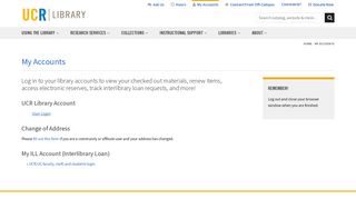 My Accounts | UCR Library