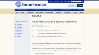 Hourly Employees Time Recording in Kronos | UCSB Human Resources