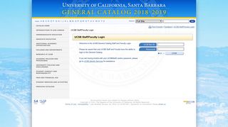 UC Santa Barbara General Catalog - UCSB Staff/Faculty Login