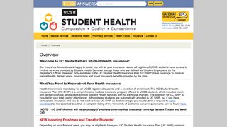 Gaucho Health Insurance - UCSB Student Health - UC Santa Barbara