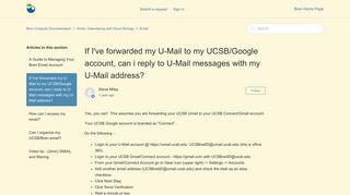 If I've forwarded my U-Mail to my UCSB/Google account, can i reply to ...