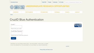 CruzID Blue Authentication - UCSC Undergraduate Research ...