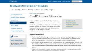CruzID Account Information - UC Santa Cruz
