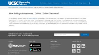 How do I login to my course / Canvas / Online ... - UCSC Extension